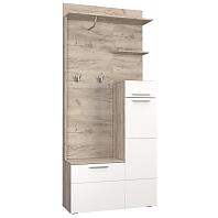 Шкаф многоцелевого назначения 10.16 Лайн Дуб Крафт серый/Белый глянец