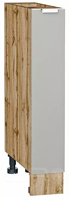 Шкаф нижний бутылочница Фьюжн Silky Light Grey Дуб Вотан 816*150*480