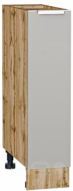 Шкаф нижний бутылочница Фьюжн Silky Light Grey  Дуб Вотан 816*200*480