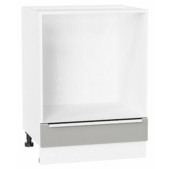 Шкаф нижний под духовку Фьюжн Silky Light Grey  Белый 816*600*476