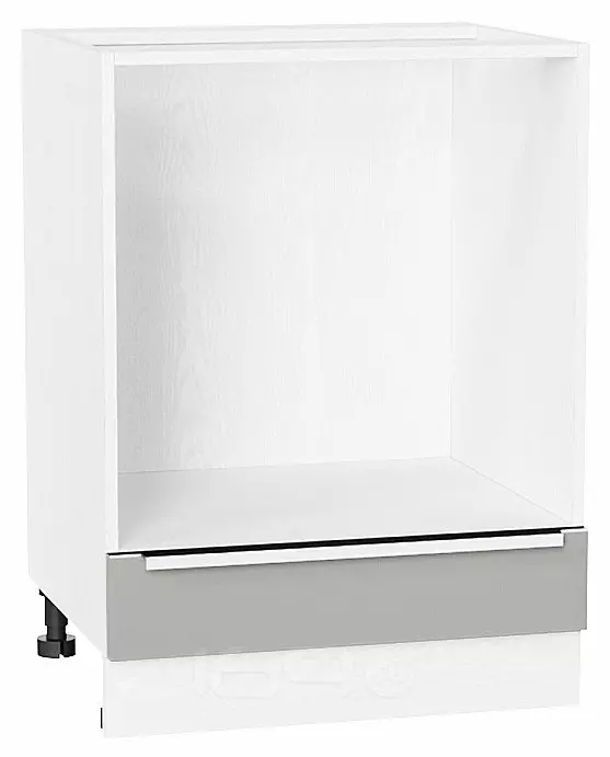 Шкаф нижний под духовку Фьюжн Silky Light Grey  Белый 816*600*476
