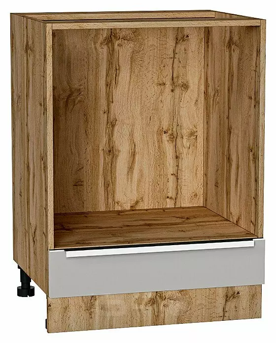Шкаф нижний под духовку Фьюжн Silky Light Grey Дуб Вотан 816*600*476