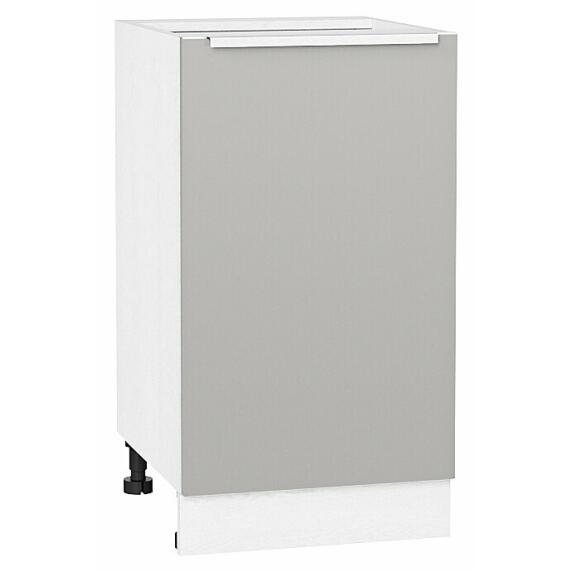 Шкаф нижний с 1-ой дверцей Фьюжн Silky Light Grey  Белый 816*450*480