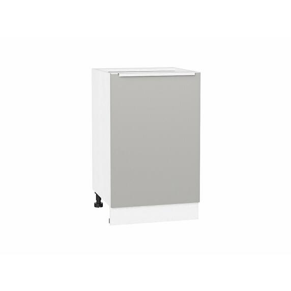 Шкаф нижний с 1-ой дверцей Фьюжн Silky Light Grey  Белый 816*500*480