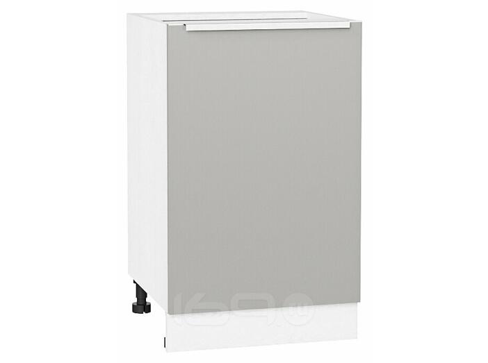 Шкаф нижний с 1-ой дверцей Фьюжн Silky Light Grey  Белый 816*500*480
