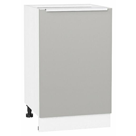 Шкаф нижний с 1-ой дверцей Фьюжн Silky Light Grey  Белый 816*500*480