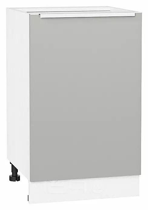 Шкаф нижний с 1-ой дверцей Фьюжн Silky Light Grey  Белый 816*500*480