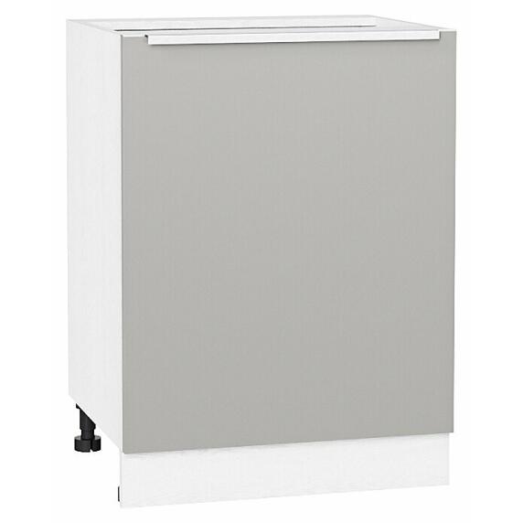 Шкаф нижний с 1-ой дверцей Фьюжн Silky Light Grey  Белый 816*600*480