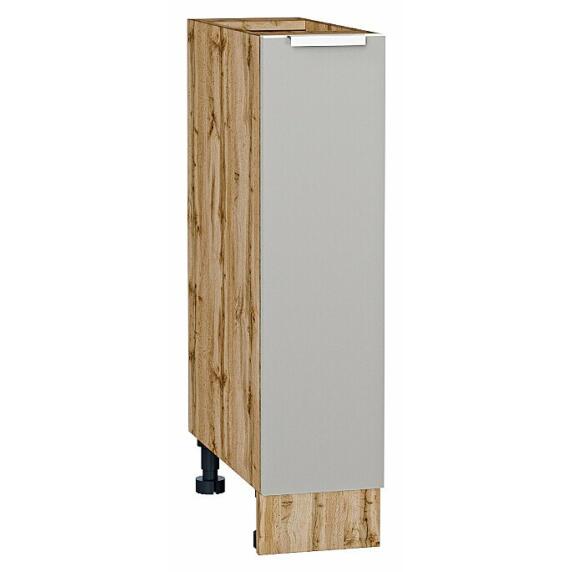 Шкаф нижний с 1-ой дверцей Фьюжн Silky Light Grey  Дуб Вотан 816*200*480