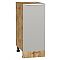 Шкаф нижний с 1-ой дверцей Фьюжн Silky Light Grey  Дуб Вотан 816*350*480