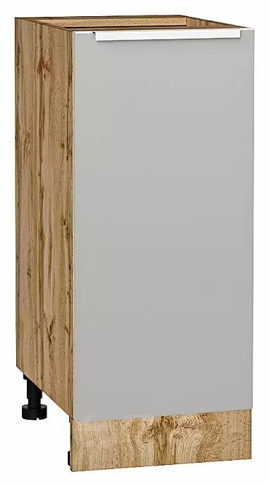Шкаф нижний с 1-ой дверцей Фьюжн Silky Light Grey  Дуб Вотан 816*350*480