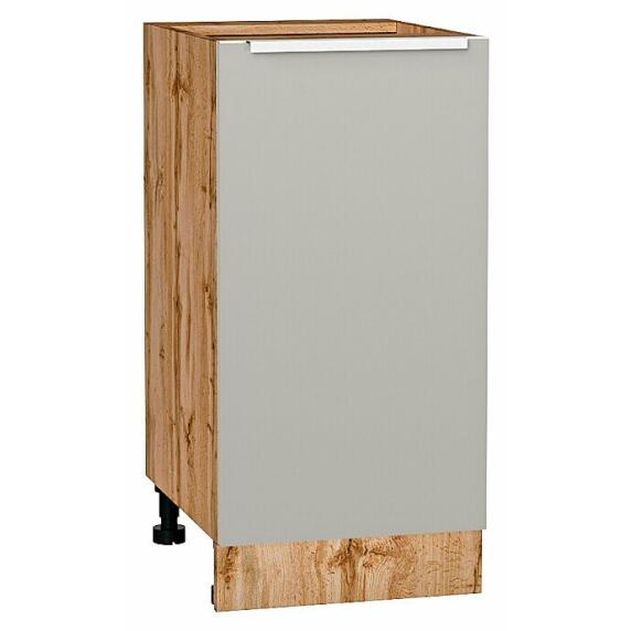 Шкаф нижний с 1-ой дверцей Фьюжн Silky Light Grey  Дуб Вотан 816*400*480