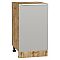 Шкаф нижний с 1-ой дверцей Фьюжн Silky Light Grey  Дуб Вотан 816*450*480