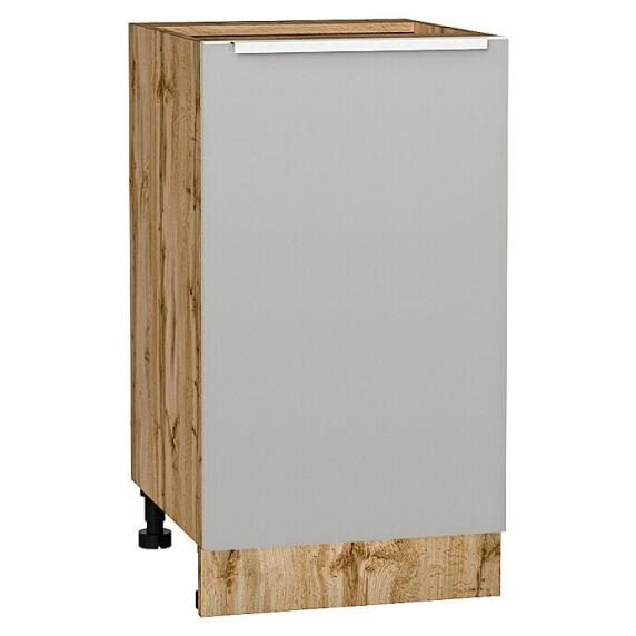 Шкаф нижний с 1-ой дверцей Фьюжн Silky Light Grey  Дуб Вотан 816*450*480