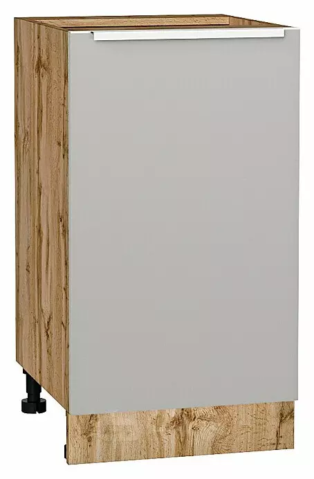 Шкаф нижний с 1-ой дверцей Фьюжн Silky Light Grey  Дуб Вотан 816*450*480