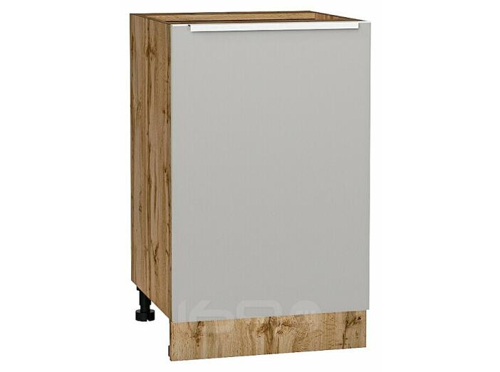 Шкаф нижний с 1-ой дверцей Фьюжн Silky Light Grey  Дуб Вотан 816*500*480