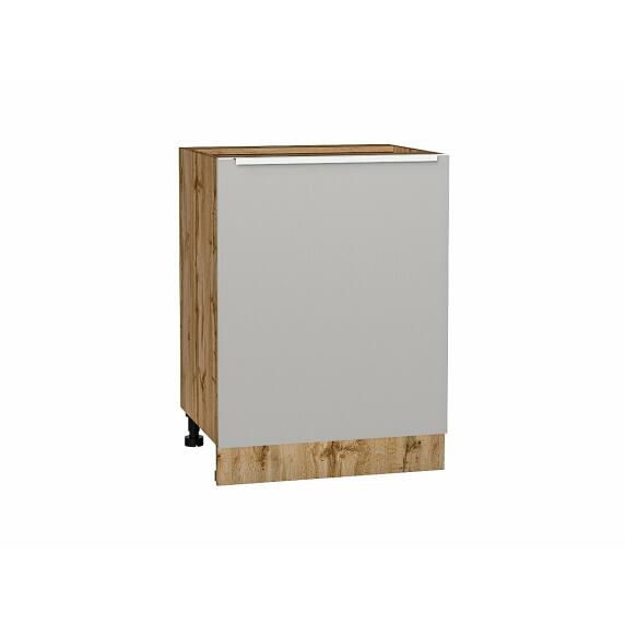 Шкаф нижний с 1-ой дверцей Фьюжн Silky Light Grey  Дуб Вотан 816*600*480