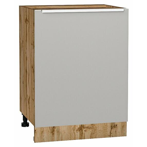 Шкаф нижний с 1-ой дверцей Фьюжн Silky Light Grey  Дуб Вотан 816*600*480