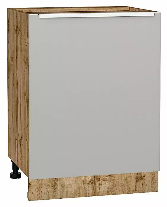 Шкаф нижний с 1-ой дверцей Фьюжн Silky Light Grey  Дуб Вотан 816*600*480