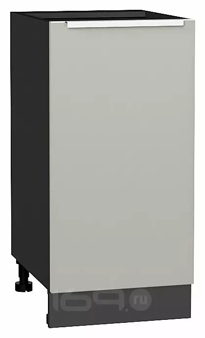 Шкаф нижний с 1-ой дверцей Фьюжн Silky Light Grey Graphite 816*400*480
