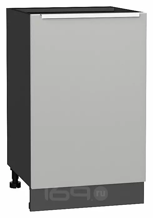 Шкаф нижний с 1-ой дверцей Фьюжн Silky Light Grey Graphite 816*500*480