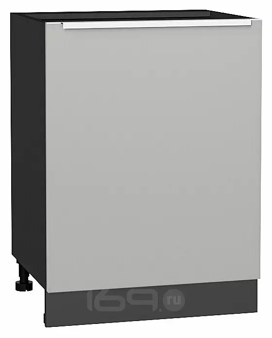 Шкаф нижний с 1-ой дверцей Фьюжн Silky Light Grey Graphite 816*600*480