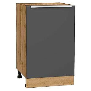 Шкаф нижний с 1-ой дверцей Фьюжн Stormy Silk/Дуб Вотан 816*500*480