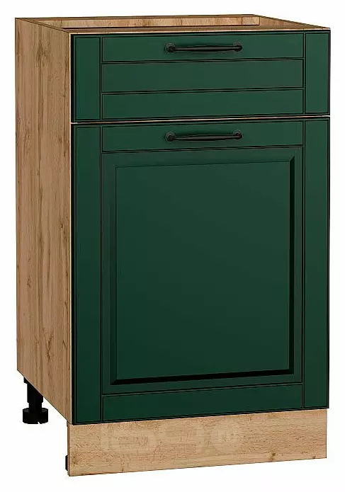Шкаф нижний с 1-ой дверцей и ящиком Дублин Special Green/Дуб Вотан 816*500*478
