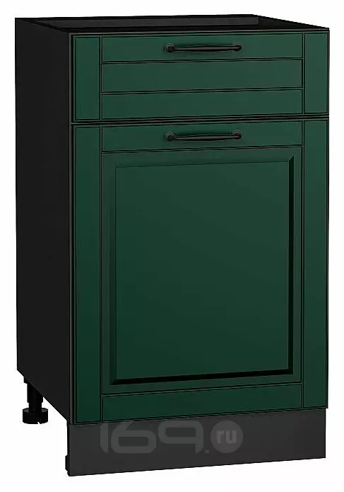 Шкаф нижний с 1-ой дверцей и ящиком Дублин Special Green/Graphite 816*500*478