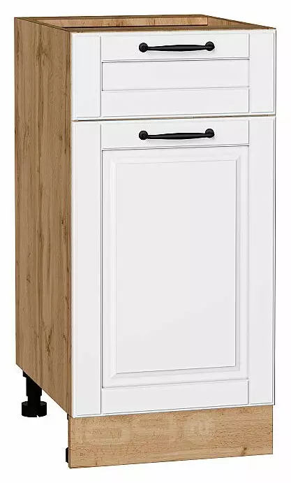 Шкаф нижний с 1-ой дверцей и ящиком Дублин Special White/Дуб Вотан 816*400*478