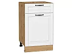 Шкаф нижний с 1-ой дверцей и ящиком Дублин Special White/Дуб Вотан 816*500*478