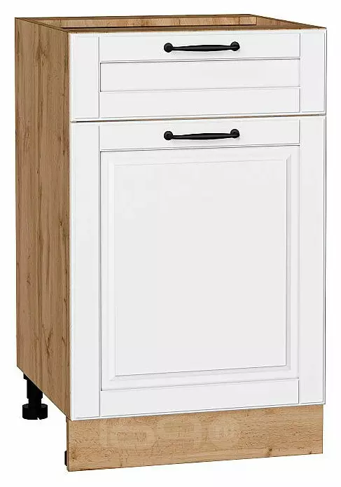 Шкаф нижний с 1-ой дверцей и ящиком Дублин Special White/Дуб Вотан 816*500*478