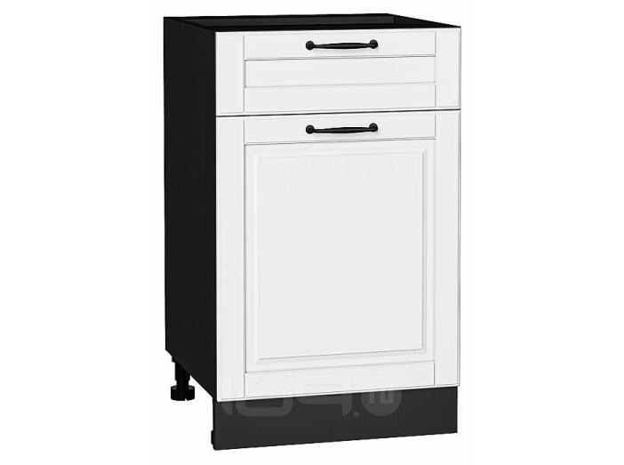 Шкаф нижний с 1-ой дверцей и ящиком Дублин Special White/Graphite 816*500*478