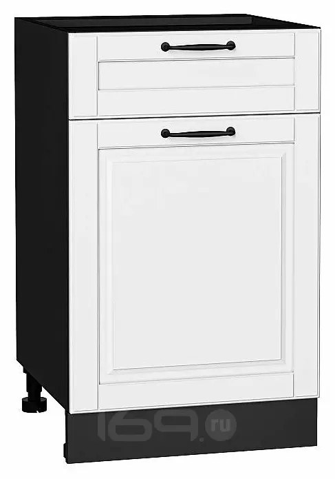 Шкаф нижний с 1-ой дверцей и ящиком Дублин Special White/Graphite 816*500*478