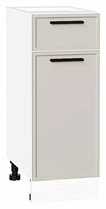 Шкаф нижний с 1-ой дверцей и ящиком Фрейм Cream Silk Белый 816*300*484