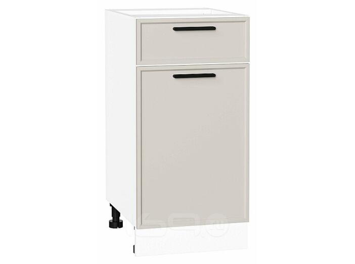 Шкаф нижний с 1-ой дверцей и ящиком Фрейм Cream Silk Белый 816*400*484