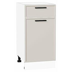 Шкаф нижний с 1-ой дверцей и ящиком Фрейм Cream Silk Белый 816*400*484