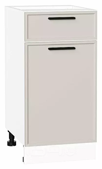 Шкаф нижний с 1-ой дверцей и ящиком Фрейм Cream Silk Белый 816*400*484