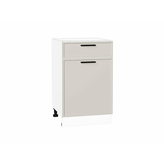 Шкаф нижний с 1-ой дверцей и ящиком Фрейм Cream Silk Белый 816*500*484