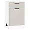 Шкаф нижний с 1-ой дверцей и ящиком Фрейм Cream Silk Белый 816*500*484