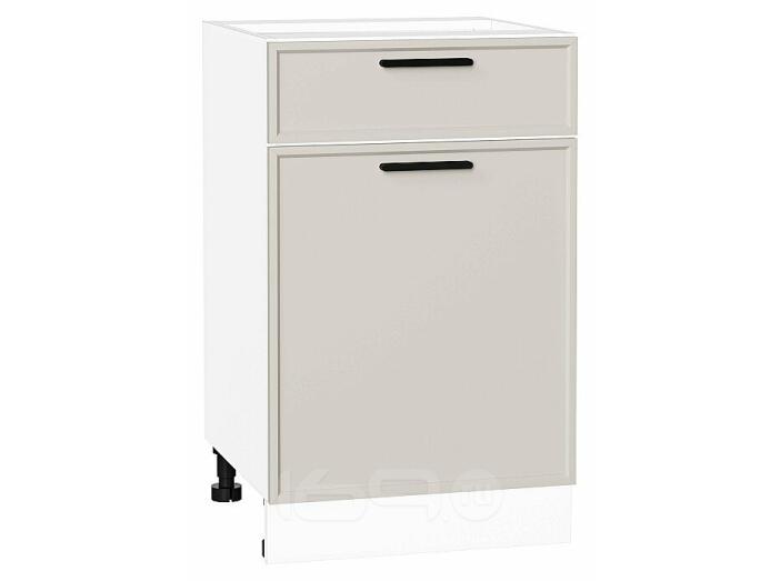 Шкаф нижний с 1-ой дверцей и ящиком Фрейм Cream Silk Белый 816*500*484