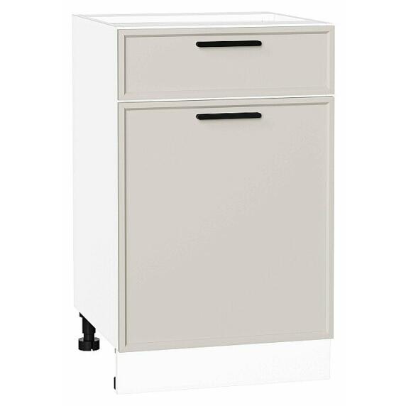 Шкаф нижний с 1-ой дверцей и ящиком Фрейм Cream Silk Белый 816*500*484