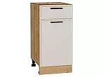 Шкаф нижний с 1-ой дверцей и ящиком Фрейм Cream Silk Дуб Вотан 816*400*484