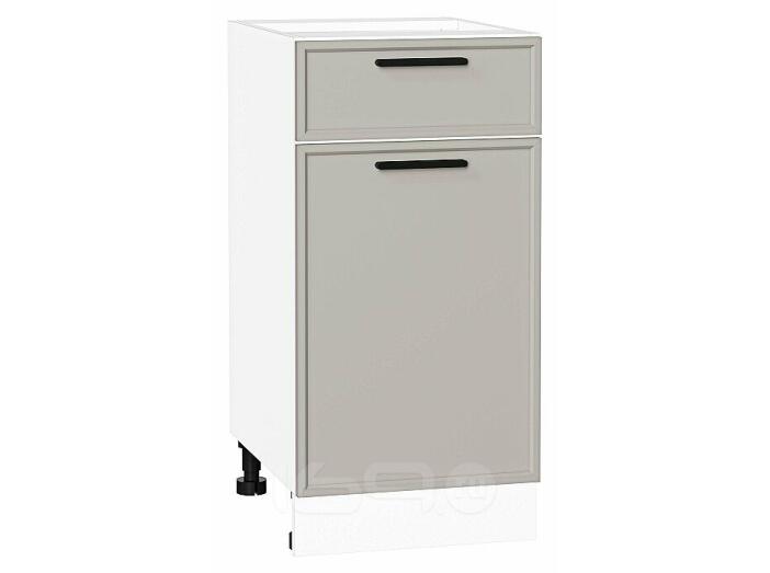 Шкаф нижний с 1-ой дверцей и ящиком Фрейм Grey Silk Белый 816*400*484