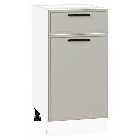 Шкаф нижний с 1-ой дверцей и ящиком Фрейм Grey Silk Белый 816*400*484