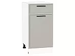 Шкаф нижний с 1-ой дверцей и ящиком Фрейм Grey Silk Белый 816*400*484
