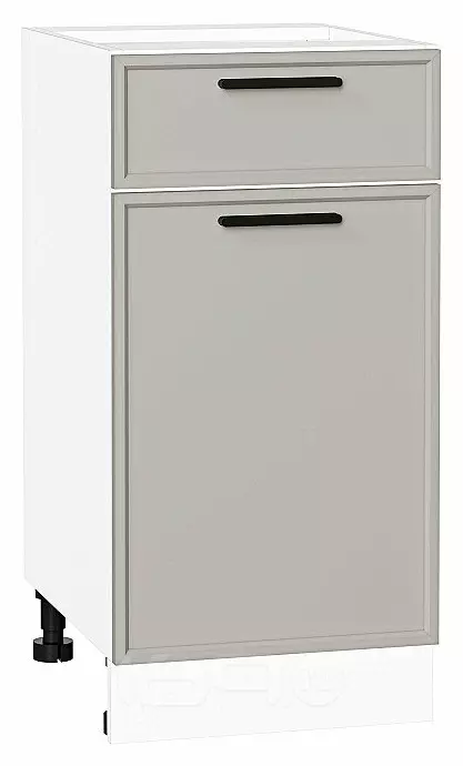 Шкаф нижний с 1-ой дверцей и ящиком Фрейм Grey Silk Белый 816*400*484