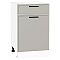 Шкаф нижний с 1-ой дверцей и ящиком Фрейм Grey Silk Белый 816*500*484