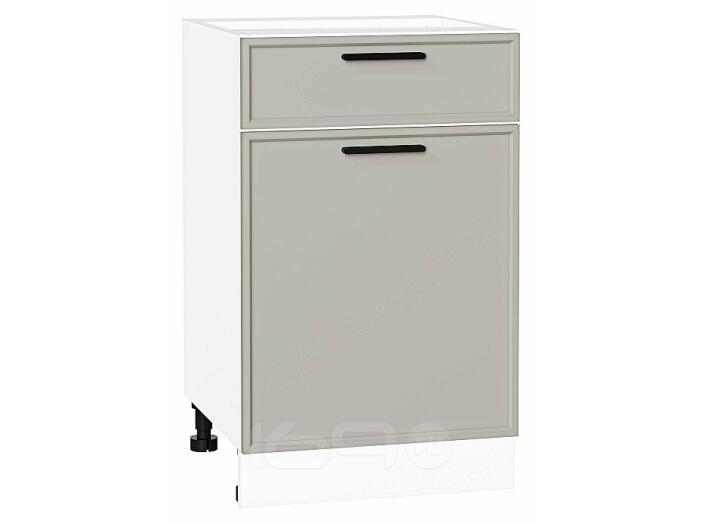 Шкаф нижний с 1-ой дверцей и ящиком Фрейм Grey Silk Белый 816*500*484