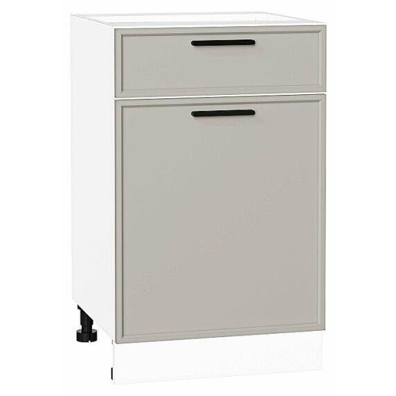 Шкаф нижний с 1-ой дверцей и ящиком Фрейм Grey Silk Белый 816*500*484